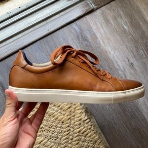 Banana Republic, SIZE 11, Brown leather sneakers.